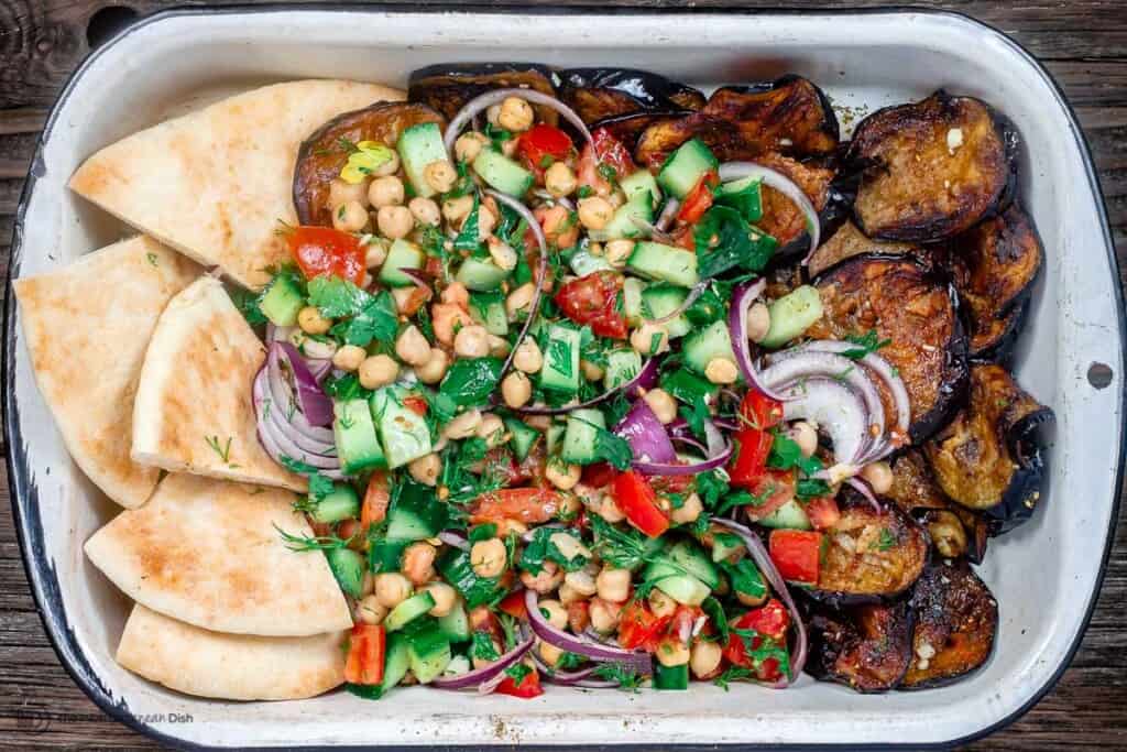 Mediterranean Eggplant & Chickpea Salad w/ Grape Cider Vinegar – Vitalis Living