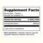 Supplement facts for Vitalis Ashwagandha, with 500mg Ashwagandha extract per capsule, including vegetable cellulose and magnesium stearate