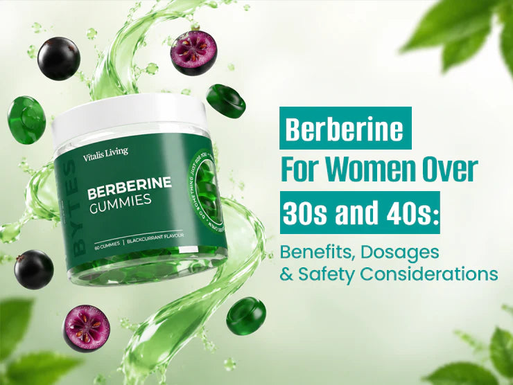Berberine supplement for women over 30s and 40s supporting blood sugar, PCOS, weight management, and metabolic health