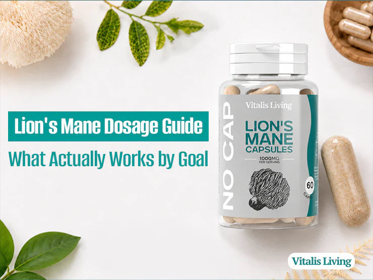 Lion's mane mushroom capsules and extract with dosage guide for memory, focus, and cognitive support