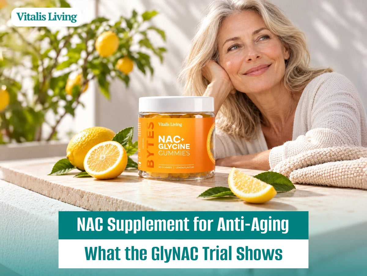 NAC supplement for anti-aging with glycine to support glutathione production